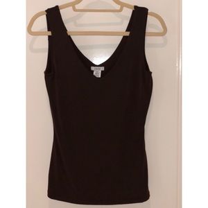 Brown Stretchy Thick V-neck Tank